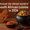 Colorful spread of traditional South African dishes showcasing culinary diversity and vibrant flavors