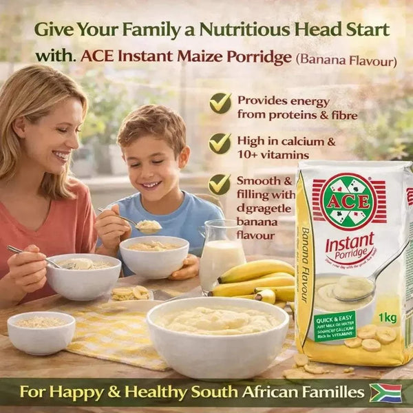 ACE Instant Maize Porridge Banana Flavour 1kg pack from South African brand