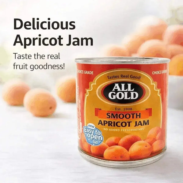 All Gold Smooth Apricot Jam 900g jar and apricot spread