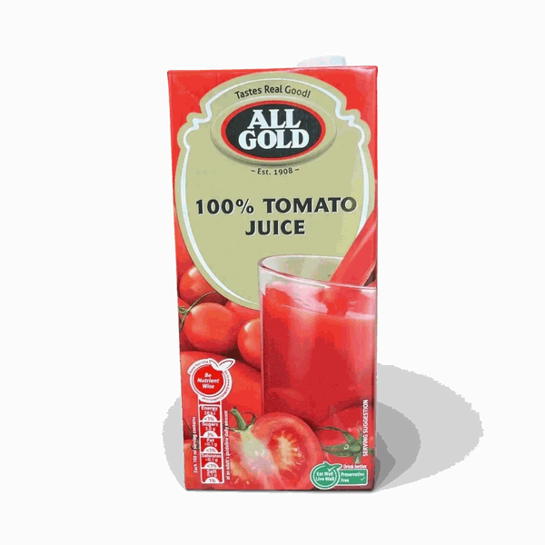 All Gold Tomato Juice 1 litre carton with rich, preservative-free tomato juice from South Africa