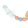 Natural wooden and silicone baby teething ring, 40mm diameter, BPA-free and handmade in South Africa