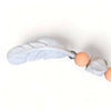 Natural wooden and silicone baby teething ring, 40mm diameter, safe and allergen-free, handmade in South Africa.