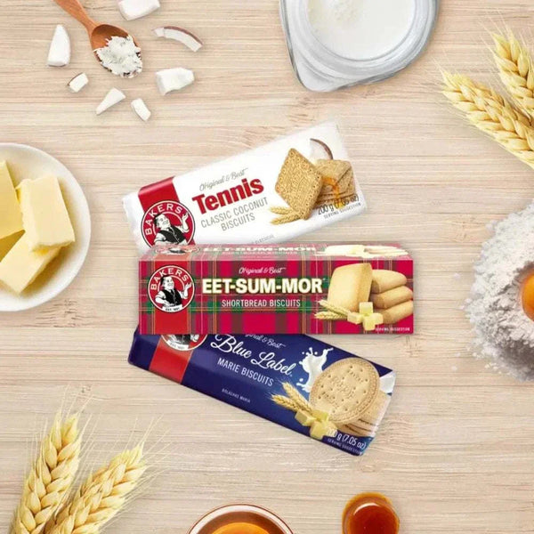 Bakers Eet-Sum-Mor original shortbread biscuits with butter and wheat ingredients