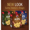 Bakers Pyotts Kips Bacon Flavoured Crackers - 200g packaging with other flavor variants displayed.