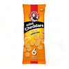 Pack of 6 Bakers Mini Cheddars cheese snacks 33g each for on-the-go cheddar flavor