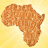 Bakers Tennis Biscuit with floral pattern on yellow background.