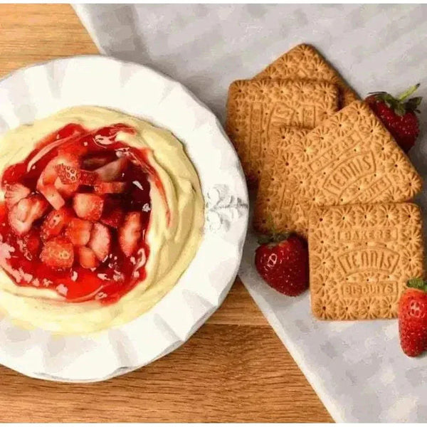 Pack of 12 Bakers Tennis Biscuits with classic coconut flavor and crispy texture in 200g packs