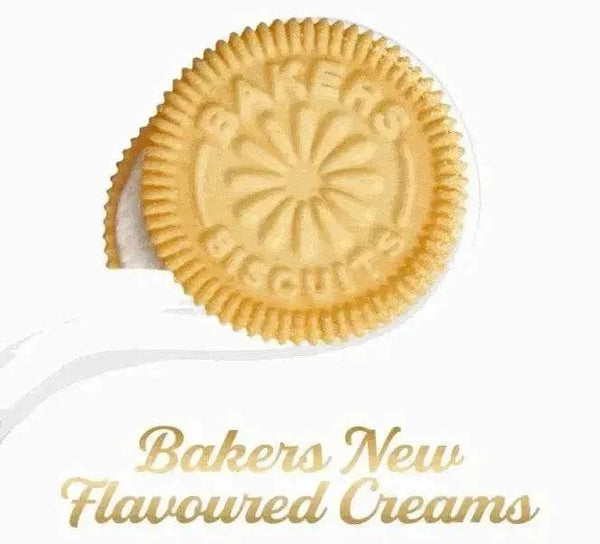 Bakers Tennis Doubles Coconut Biscuits with creamy filling and golden baked texture.