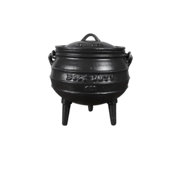 Best Duty Potjie 3-legged cast iron pot 1.2L with lid and handle for outdoor cooking