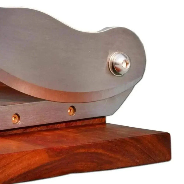 Blacksmith Biltong Cutter with solid Kiaat woodwork for precise slicing of biltong