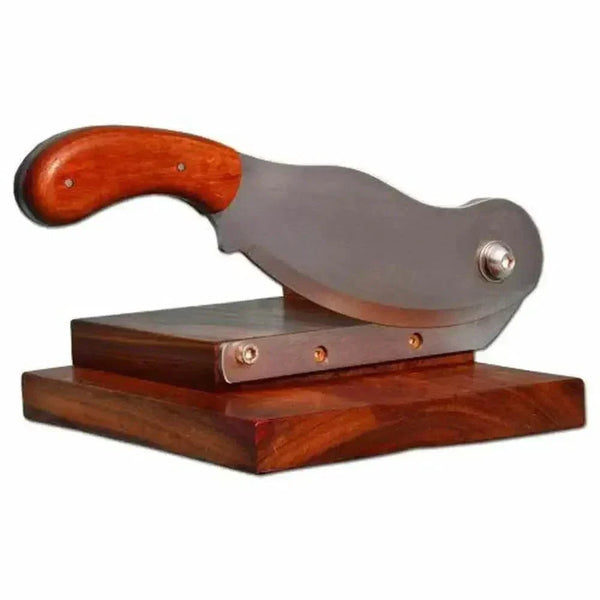 Blacksmith Biltong Cutter made of solid Kiaat wood for precise slicing of biltong in South Africa