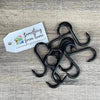 Pack of 10 black plastic biltong hooks for drying meat