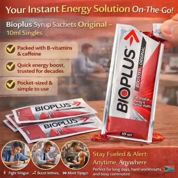 Bioplus Syrup Sachets Original 10ml single-use energy booster with B-vitamins and caffeine