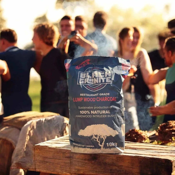 Black Granite Charcoal Lump Wood - 100% natural Namibian hardwood, 8kg bag.