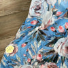 Scarf - Blue with Light Pink Roses - Something From Home - South African Shop