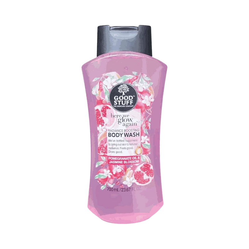 Good Stuff Here We Glo Again Radiance Boosting Body Wash 700ml with pomegranate oil and jasmine blossom for glowing skin