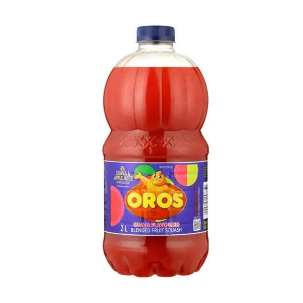 Brookes Oros Guava 2 litre concentrate bottle with fresh guava flavor and secure cap