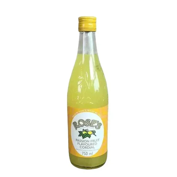 Brookes Roses Cordial passionfruit 750ml bottle for tropical drinks