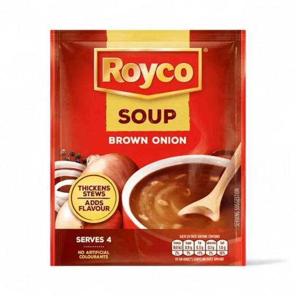 Royco Brown Onion Soup mix 45g packet with brown onion flavor for thickening stews and adding flavor