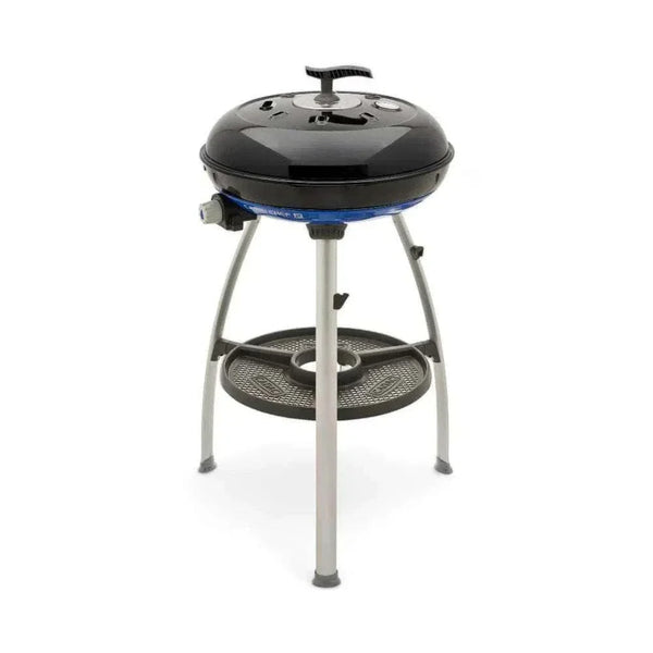 Portable CADAC Carri Chef 50 Gas BBQ with dome for versatile cooking.