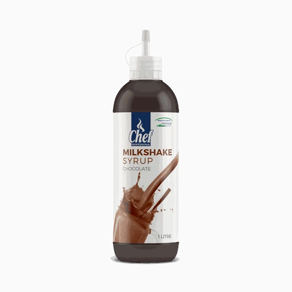 Chef Pro Chocolate Milkshake Syrup 1L bottle for rich creamy milkshakes and desserts