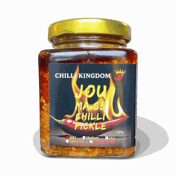Chilli Kingdom Jou Ma se Chilli Pickle Medium 225g glass jar with mild heat and authentic South African spices