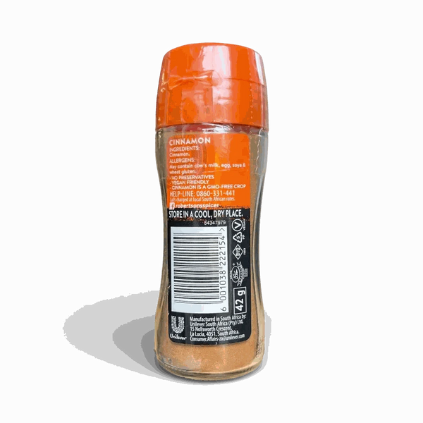Robertsons Cinnamon Spice 42g shaker bottle with finely ground cinnamon for cooking and baking