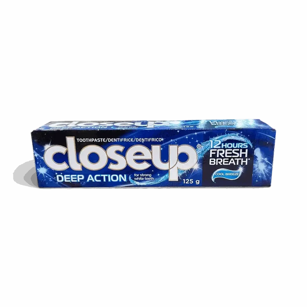 Closeup Cool Breeze Toothpaste 125g tube with cool breeze flavor and long-lasting fresh breath benefits