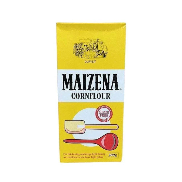 Maizena Corn Flour 500g box, gluten-free, versatile corn starch for baking and cooking.