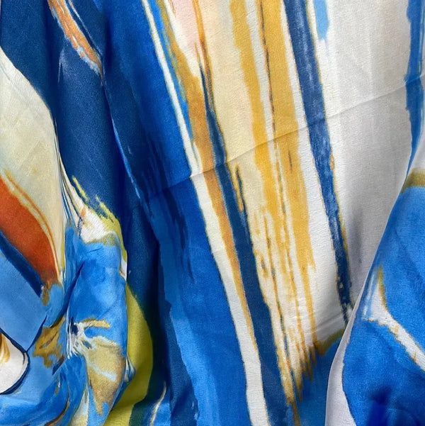 Silk Feel Blue with A Red Flower - Something From Home - South African Shop
