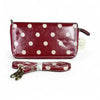 Cotton Road Sling Wallet red with large white dots and removable strap