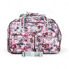 Cotton Road Travel Bag light pink with purple roses and multiple compartments