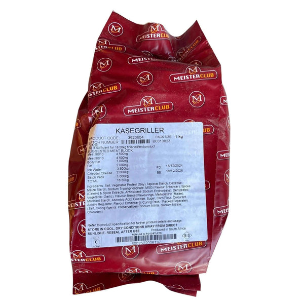 Crown National MeisterClub Kasegriller Spice 1kg bag for making cheesy sausages.