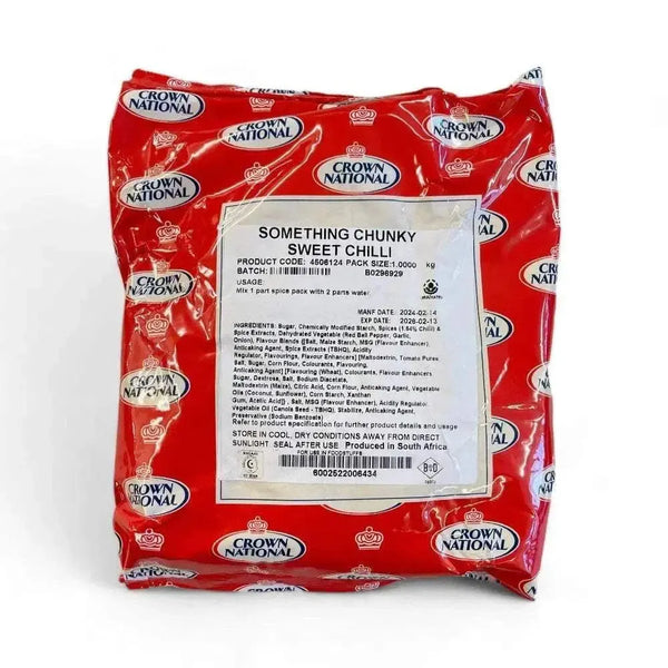 Crown National Safari Chunky Sweet Chilli Seasoning 1kg pack with sweet and spicy flavor for grilling and cooking
