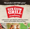 Crown National Six Gun Grill Spice 1kg tub package, ideal for enhancing grilled meats with a zesty flavor.