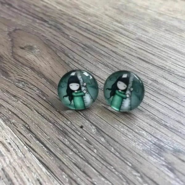 Various Girl Doll Earrings in 15mm size sold in pairs
