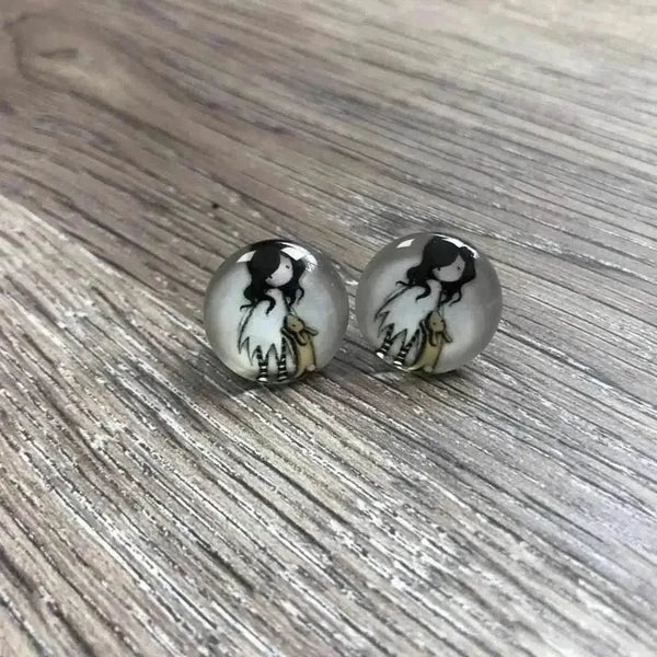 Various Girl Doll Earrings in 15mm diameter sold in pairs