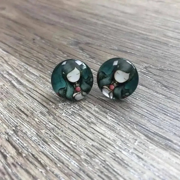 Various Girl Doll Earrings pairs 15mm diameter options