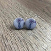 Pair of grey and pink windmill design earrings, 15mm diameter
