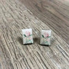 Earrings Pale Pink Protea 15mm on white background sold in pairs