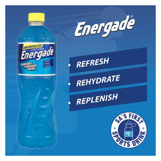 Energade Sports Drink Concentrate 750ml blueberry flavor with electrolytes for hydration and replenishment