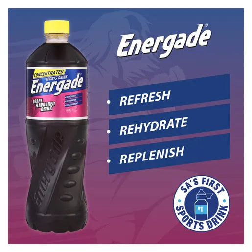 Energade Sports Drink Concentrate grape flavor 750ml bottle for hydration and electrolyte replenishment