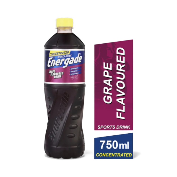 Energade Sports Drink Concentrate Grape 750ml bottle for electrolyte hydration and refreshment