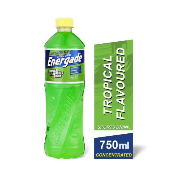 Energade Sports Drink Concentrate Tropical 750ml bottle for hydration and electrolyte replenishment