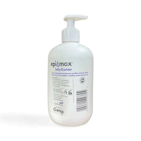 Epimax Baby & Junior Body Lotion Pump 450ml for sensitive skin.