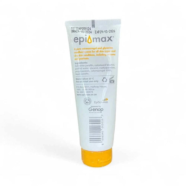 Epimax Hypo Allergenic Hand Cream Tube, 75g, dermatologist-approved, fragrance-free moisturizer for sensitive skin.