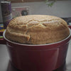 Eureka Mills Potbrood Easy Home Mix in red pot, freshly baked.