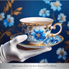 FIVE ROSES Tea African Blend (Pack of 102) - blue floral teacup held by gloved hand.
