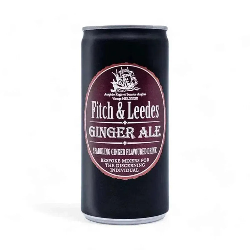 Fitch & Leedes Ginger Ale 200ml can sparkling ginger-flavored drink perfect for mixing or solo refreshment
