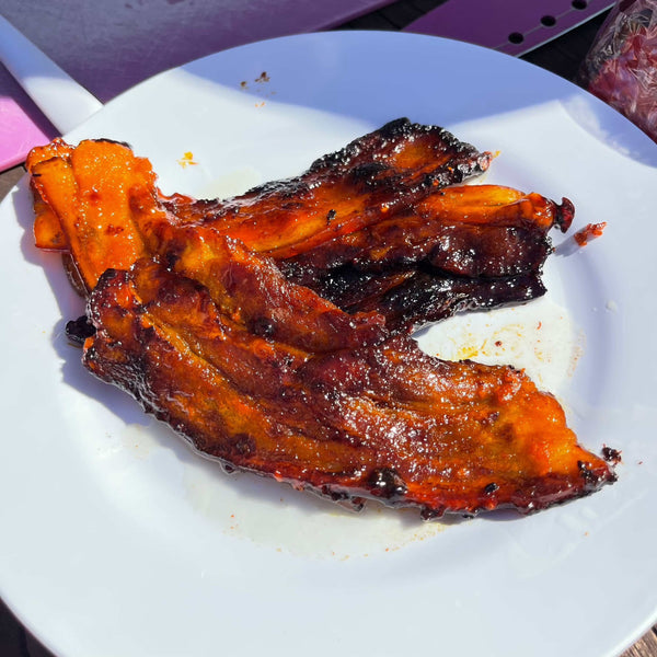 Freddy Hirsch Honey Glaze Biltong Spice - 200g on grilled meat for a sweet, tangy finish.